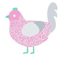 (unnamed), a pink and mist chicken with a double-lace pattern