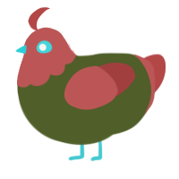 Olive Sweater, a olive and red chicken with a head pattern