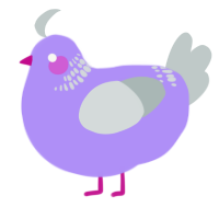 Blueberry, a lilac and silver chicken with a neck-band pattern