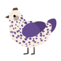 Peipyl, a cream and overcast chicken with a speckle pattern