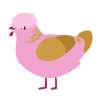 (unnamed), a pink and gold chicken with a neck-band pattern