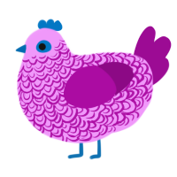 (unnamed), a lavender and plum chicken with a double-lace pattern