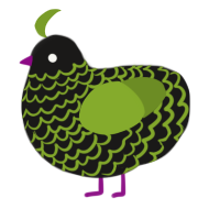 Monster Mash Frappe, a sable and chartreuse chicken with a lace pattern