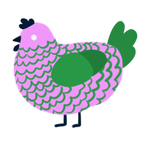 (unnamed), a lavender and viridian chicken with a lace pattern