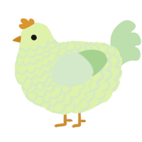 Melona, a apple and gluppy chicken with a lace pattern