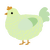 Melona, a apple and gluppy chicken with a lace pattern