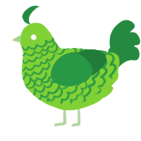 lime, a grass and viridian chicken with a lace pattern