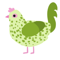 hmmmmm, a apple and chartreuse chicken with a speckle pattern