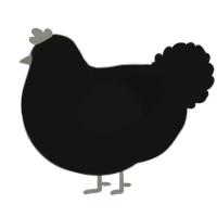 (unnamed), a black chicken with a neck-speckle pattern