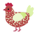 Appleling, a red and apple chicken with a speckle pattern