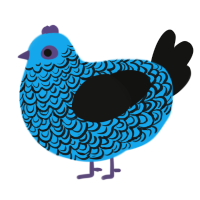 fodder 2, a sky and black chicken with a double-lace pattern