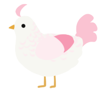 (unnamed), a white and rose chicken with a half-lace pattern