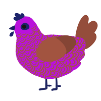 Five dollars, a amethyst and russet chicken with a double-lace pattern