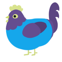 Blueberry Muffin, a sky and overcast chicken with a head pattern