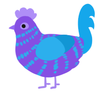 (unnamed), a blurple and sky chicken with a bar pattern