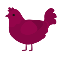 maroon 5, a maroon chicken with a head pattern