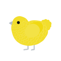 Duckie, a yellow chicken with a lace pattern