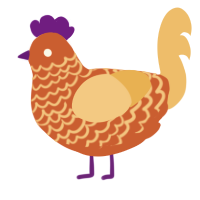 (unnamed), a vermilion and honey chicken with a lace pattern