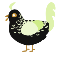 (unnamed), a black and apple chicken with a half-lace pattern