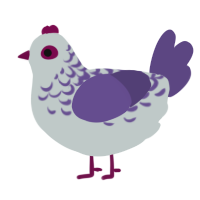 encumbered, a silver and overcast chicken with a half-lace pattern