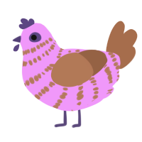 (unnamed), a lavender and brown chicken with a bar pattern