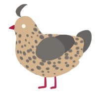 (unnamed), a beige and grey chicken with a speckle pattern