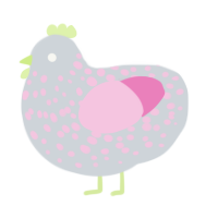 (unnamed), a mist and pink chicken with a speckle pattern