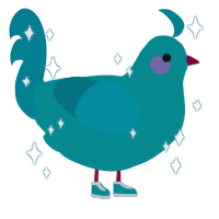 Anchicken, a teal and sea chicken