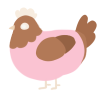 Possible for project, a rose and brown chicken with a head pattern