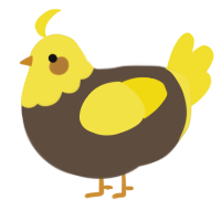 (unnamed), a bark and yellow chicken with a head pattern