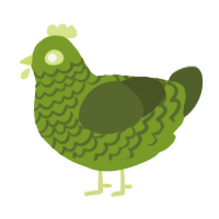 (unnamed), a chartreuse and olive chicken with a lace pattern