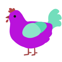 Blurple, a amethyst and mint chicken