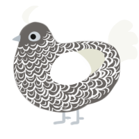 (unnamed), a grey and white chicken with a double-lace pattern