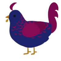 True Blue, a navy and wine chicken with a half-lace pattern