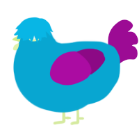 blue raspberry, a cerulean and plum chicken