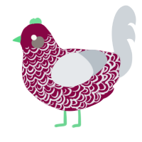 (unnamed), a maroon and mist chicken with a double-lace pattern