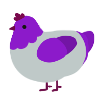 (unnamed), a silver and violet chicken with a head pattern