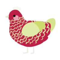 (unnamed), a crimson and lemon chicken with a lace pattern