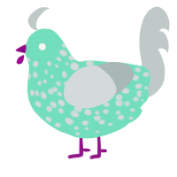 (unnamed), a mint and silver chicken with a speckle pattern