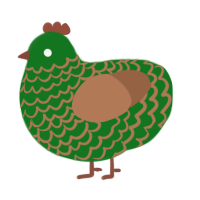 (unnamed), a leaf and brown chicken with a lace pattern