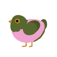 (unnamed), a pink and olive chicken with a head pattern