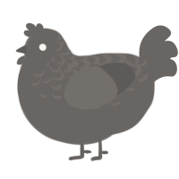 cobblestone, a grey chicken with a half-lace pattern