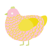 (unnamed), a rose and yellow chicken with a lace pattern