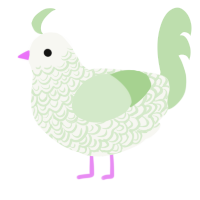 Chopped Cucumbers, a white and gluppy chicken with a double-lace pattern