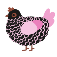 (unnamed), a sable and pink chicken with a lace pattern