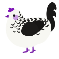 (unnamed), a white and sable chicken with a half-lace pattern