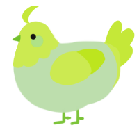 (unnamed), a gluppy and lime chicken with a head pattern