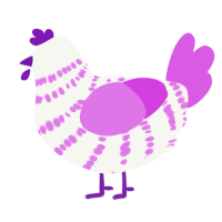 (unnamed), a white and orchid chicken with a bar pattern