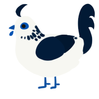 (unnamed), a white and tumblr chicken with a neck-speckle pattern