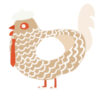 A beige and cream chicken with a lace pattern